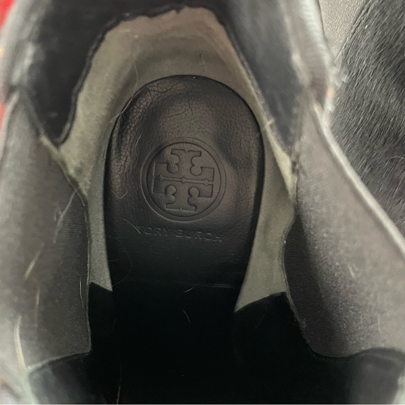 Tory Burch | Stiletto Black Bovine Hair Booties, Leather Lining, size 8 1/2 - Picture 5 of 13